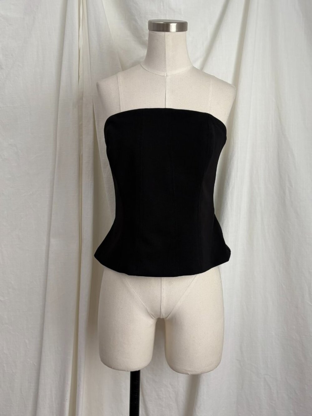 White House Black Market Strapless Bustier Tube Top 10 Boning Minimalist Chic